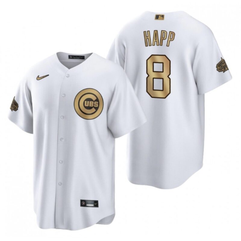 6863e2f3c6b5c_1 Youth Chicago Cubs #8 ian Happ 2022 All-Star White Cool Base Stitched Baseball Jersey