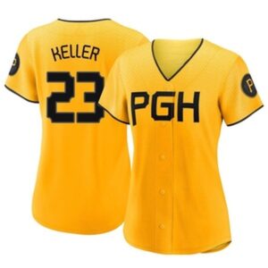 6863e34e7b1c3_1 Women's Pittsburgh Pirates #23 Mitch Keller Gold Home Limited Stitched Baseball Jersey
