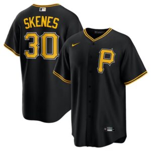 6863e35a1ff89_1 Youth Pittsburgh Pirates #30 Paul Skenes Black Cool Base Stitched Baseball Jersey