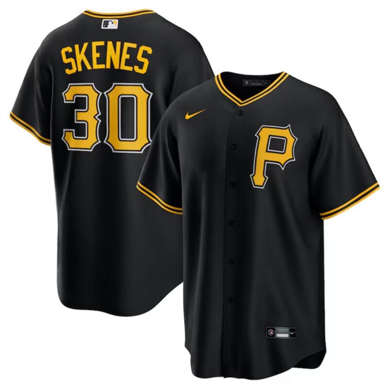 6863e35a1ff89_1 Youth Pittsburgh Pirates #30 Paul Skenes Black Cool Base Stitched Baseball Jersey