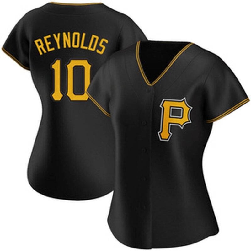 6863e3631d3d3_1 Women's Pittsburgh Pirates #10 Bryan Reynolds Black Cool Base Stitched Baseball Jersey
