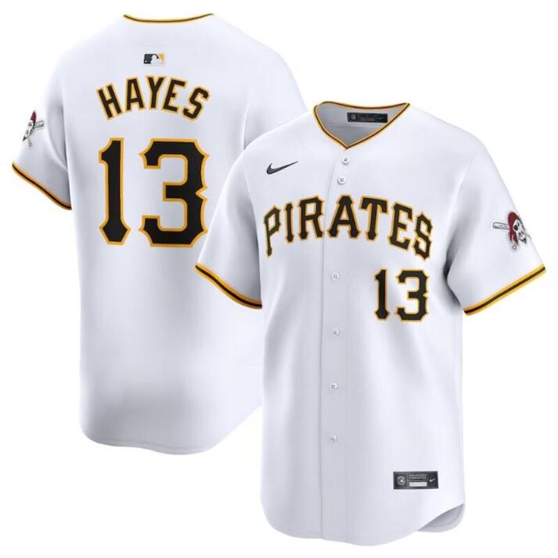 6863e3660322a_1 Youth Pittsburgh Pirates #13 Ke'Bryan Hayes White Home Limited Stitched Baseball Jersey