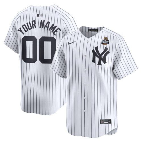6863e37e3c048_1 Men's New York Yankees White 2024 World Series Home Custom Limited Jersey