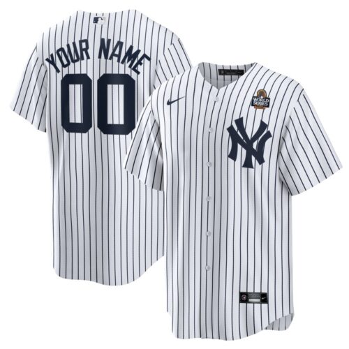 6863e380c0952_1 Men's New York Yankees White 2024 World Series Home Replica Custom Jersey