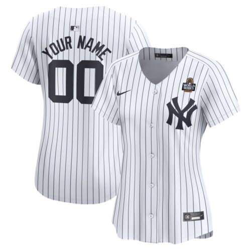 6863e38608692_1 Women's New York Yankees White 2024 World Series Home Custom Limited Jersey