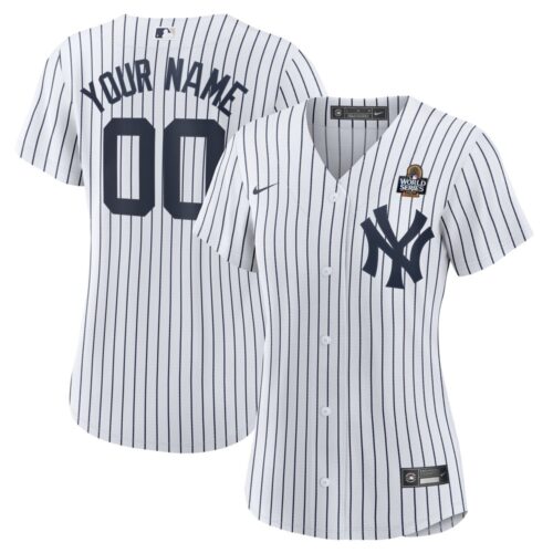6863e3889a500_1 Women's New York Yankees White 2024 World Series Home Replica Custom Jersey