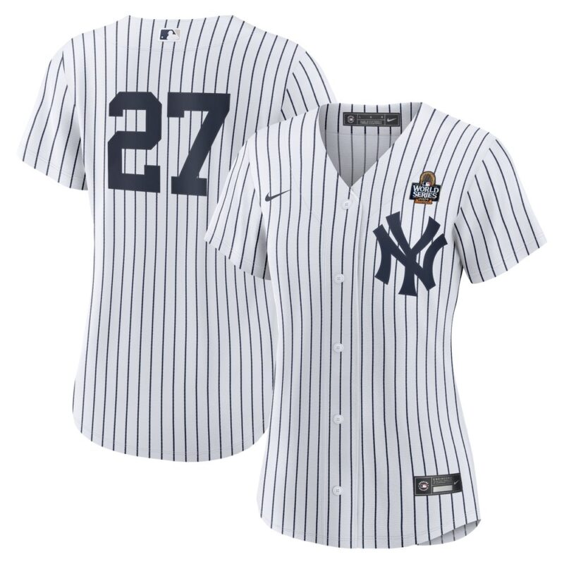6863e3af501cd_1 Women's New York Yankees #27 Giancarlo Stanton White 2024 World Series Home Replica Player Jersey