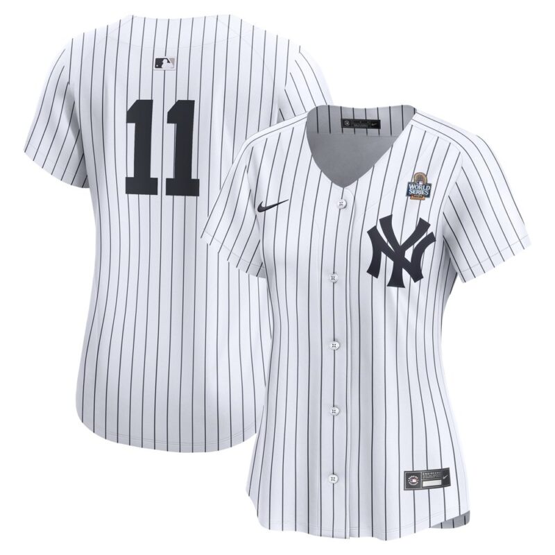 6863e3c221107_1 Women's New York Yankees #11 Anthony Volpe White 2024 World Series Home Limited Player Jersey