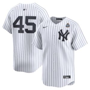 6863e3d1bd523_1 Men's New York Yankees #45 Gerrit Cole White 2024 World Series Limited Player Jersey