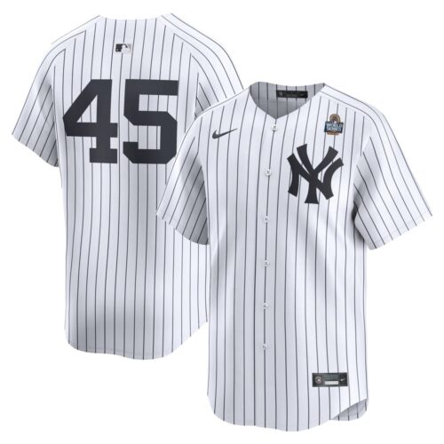 6863e3d1bd523_1 Men's New York Yankees #45 Gerrit Cole White 2024 World Series Limited Player Jersey