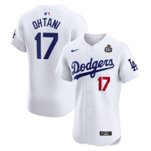 6863e3d8b1edd_1 Men's Los Angeles Dodgers #17 Shohei Ohtani White 2024 World Series Home Elite Player Jersey