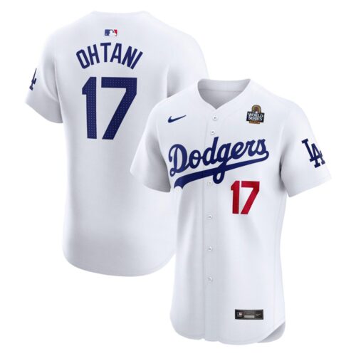 6863e3d8b1edd_1 Men's Los Angeles Dodgers #17 Shohei Ohtani White 2024 World Series Home Elite Player Jersey