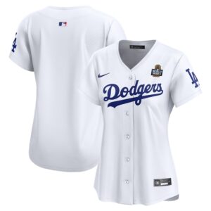 6863e3e381095_1 Women's Los Angeles Dodgers White 2024 World Series Home Limited Jersey