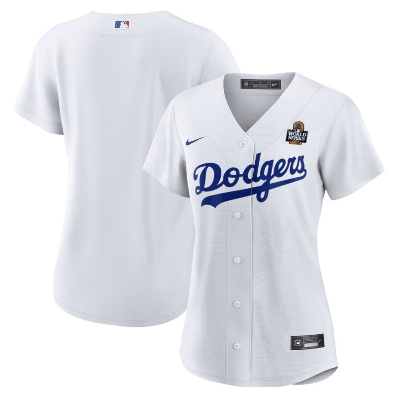 6863e3f056a43_1 Women's Los Angeles Dodgers White 2024 World Series Home Replica Jersey