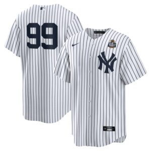 6863e3f359519_1 Men's New York Yankees #99 Aaron Judge White 2024 World Series Home Replica Player Jersey