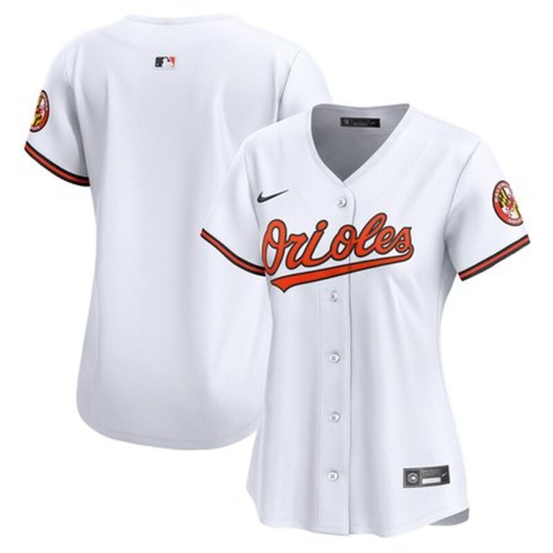 6863e41375f3b_1 Women's Baltimore Orioles White Home Limited Jersey