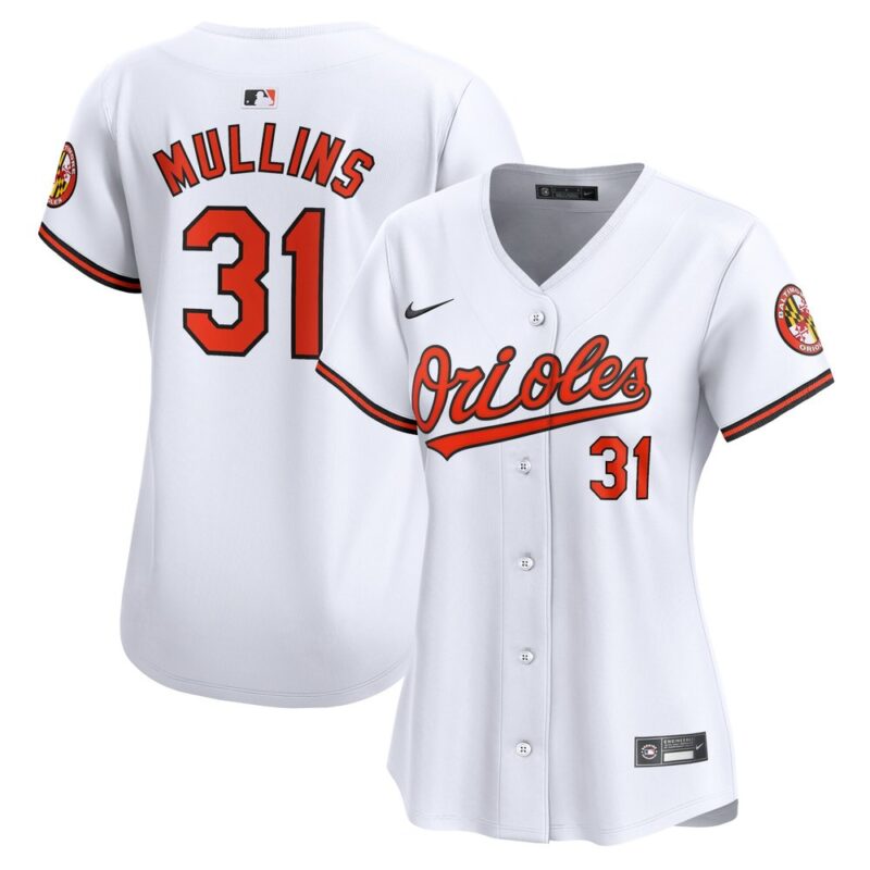 6863e4165faf5_1 Women's Baltimore Orioles Cedric Mullins White Home Limited Player Jersey