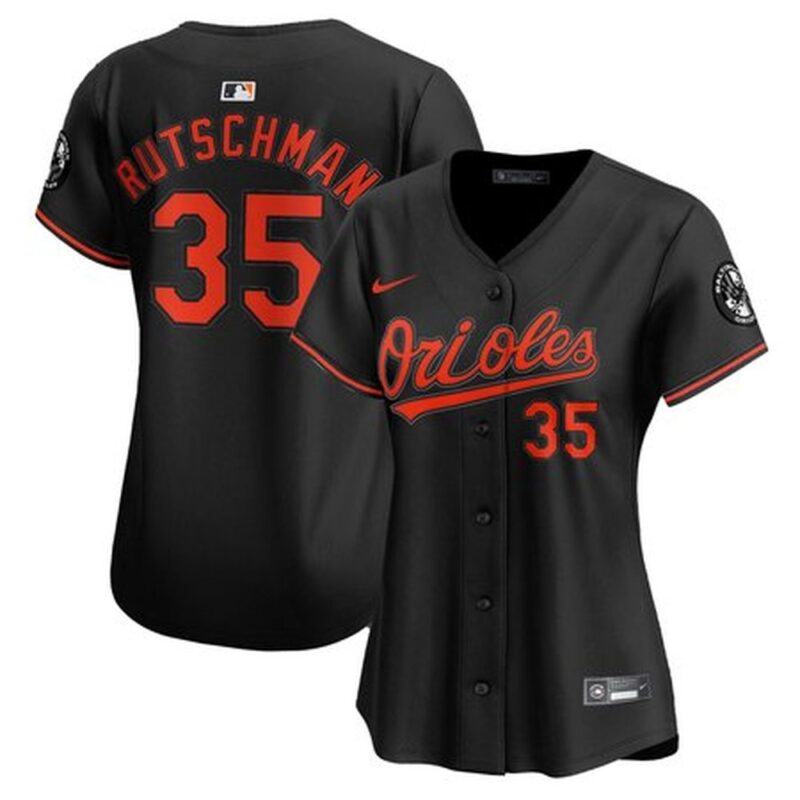 6863e4228afac_1 Women's Baltimore Orioles Adley Rutschman Black Home Replica Player Jersey