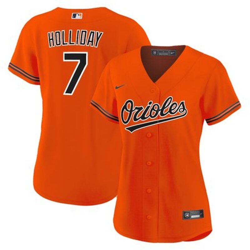 6863e42b6f326_1 Women's Baltimore Orioles Jackson Holliday Orange Home Limited Player Jersey