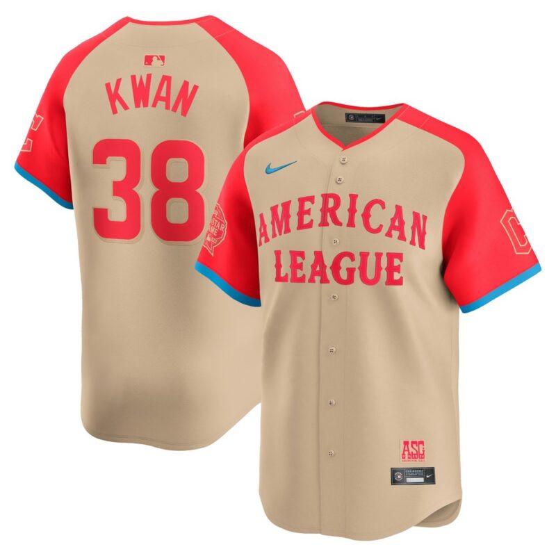 6863e45d48162_1 Men's American League Steven Kwan Cream 2024 MLB All-Star Game Limited Player Jersey