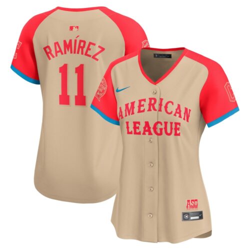 6863e4697bfce_1 Women's American League Jose Ramirez Cream 2024 MLB All-Star Game Limited Player Jersey