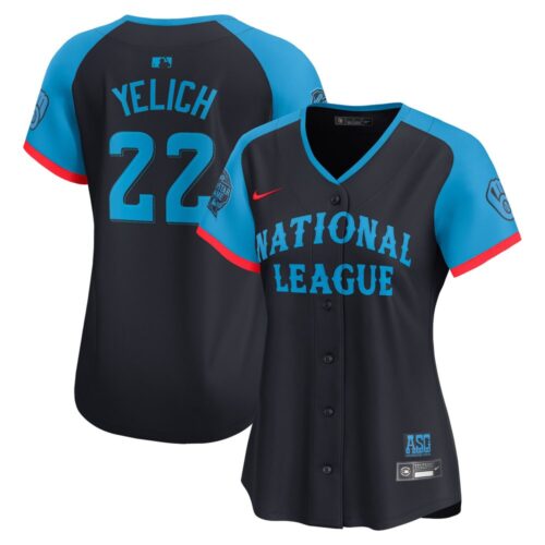 6863e48a23bf2_1 Women's National League Christian Yelich Navy 2024 MLB All-Star Game Limited Player Jersey