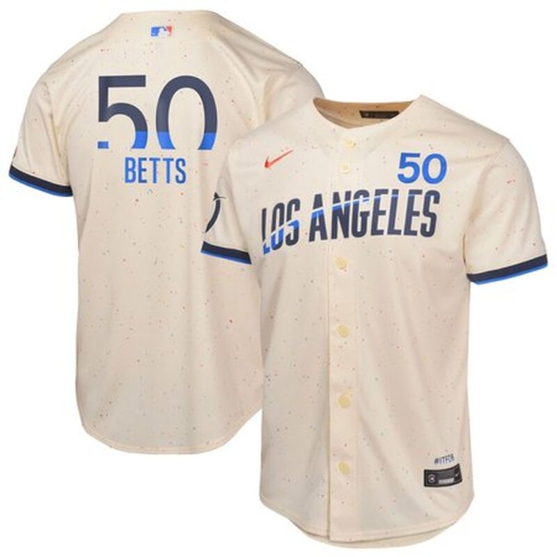6863e4cc657e5_1 Youth Los Angeles Dodgers #50 Mookie Betts Cream 2024 City Connect Limited Player Jersey