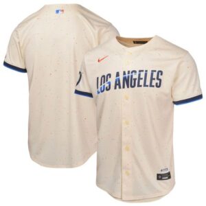 6863e4cf57f3b_1 Youth Los Angeles Dodgers Cream 2024 City Connect Limited Jersey