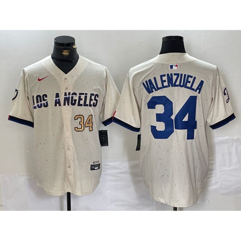 6863e52300add_1 Men's Los Angeles Dodgers #34 Toro Valenzuela Cream Stitched Baseball Jersey