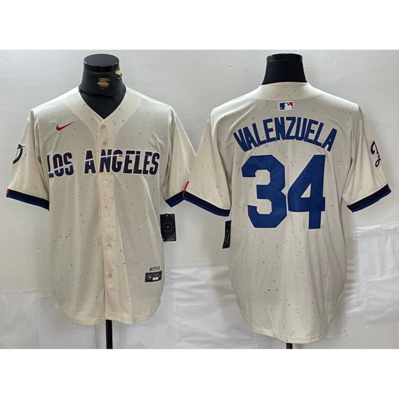 6863e5441882c_1 Men's Los Angeles Dodgers #34 Toro Valenzuela Cream Stitched Baseball Jersey