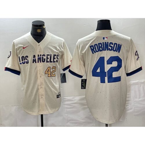 6863e55525f65_1 Men's Los Angeles Dodgers #42 Jackie Robinson Cream Stitched Baseball Jersey