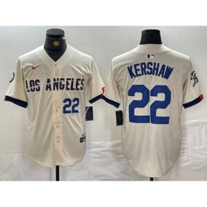 6863e5700f2d2_1 Men's Los Angeles Dodgers #22 Clayton Kershaw Cream Stitched Baseball Jersey