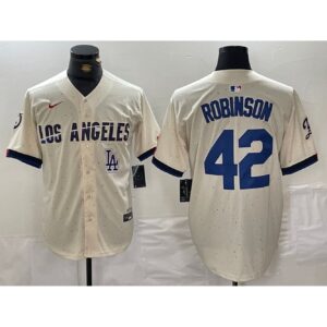 6863e57ba56f1_1 Men's Los Angeles Dodgers #42 Jackie Robinson Cream Stitched Baseball Jersey