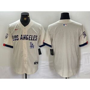 6863e58cd93f0_1 Men's Los Angeles Dodgers Blank Cream Stitched Baseball Jersey