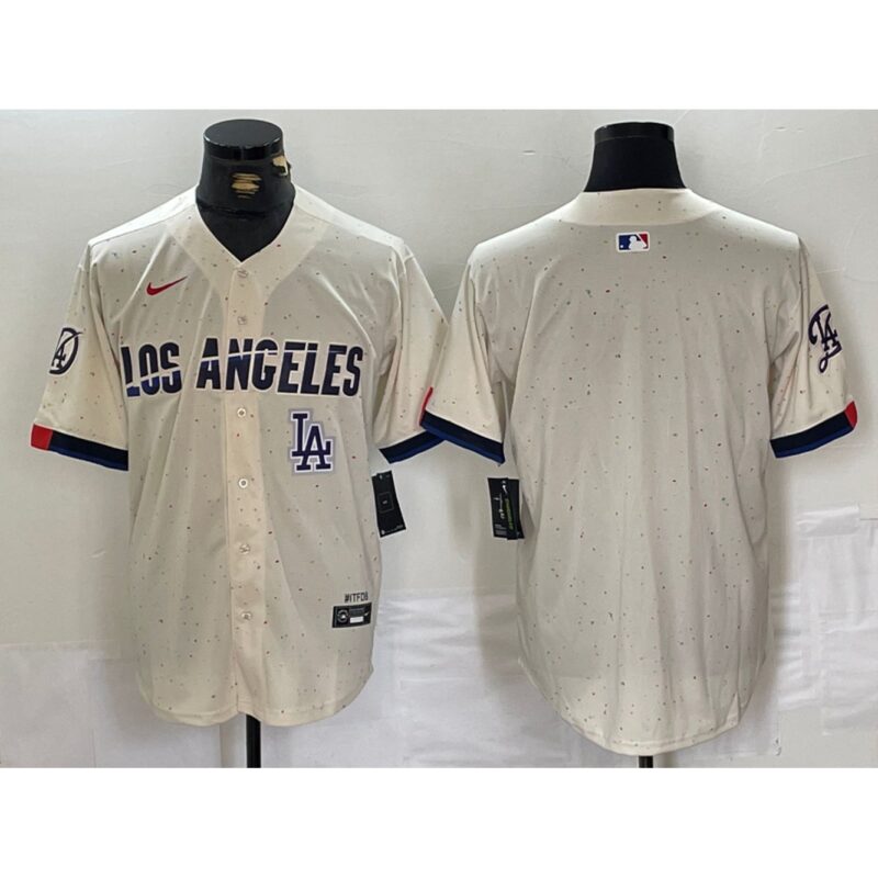 6863e58cd93f0_1 Men's Los Angeles Dodgers Blank Cream Stitched Baseball Jersey