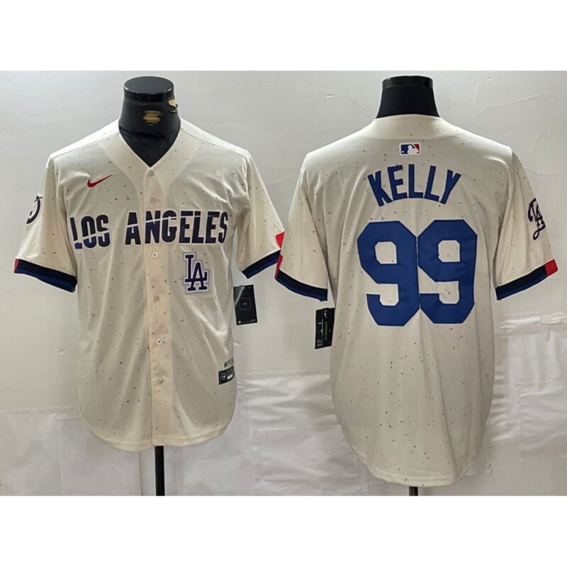 6863e5ab71e95_1 Men's Los Angeles Dodgers #99 Joe Kelly Cream Stitched Baseball Jersey