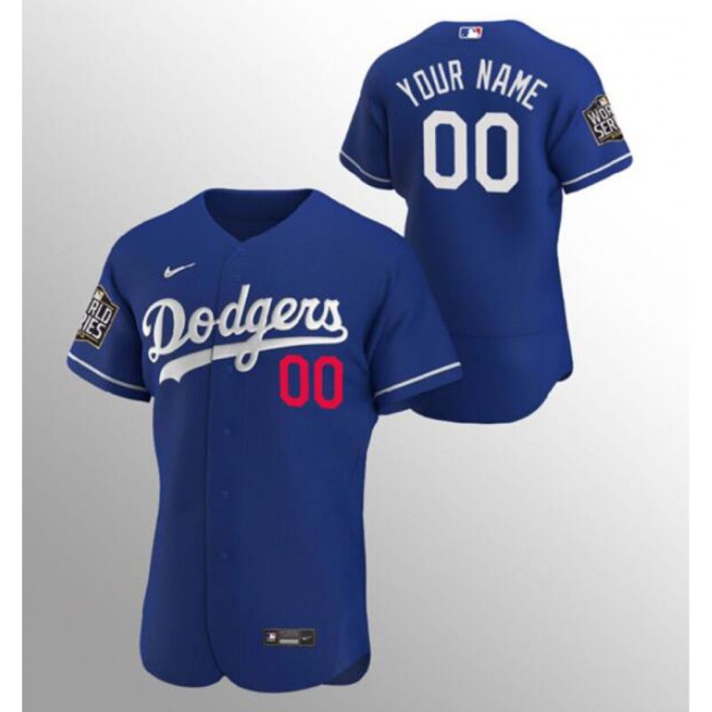 6863e61d77d0f_1 Men's Los Angeles Dodgers Customized Blue 2020 World Series Bound Flex Base Stitched Jersey