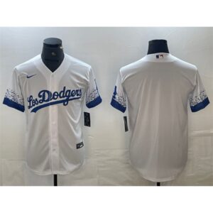 6863e67b2da4d_1 Men's Los Angeles Dodgers Blank White City Connect Cool Base Stitched Baseball Jersey
