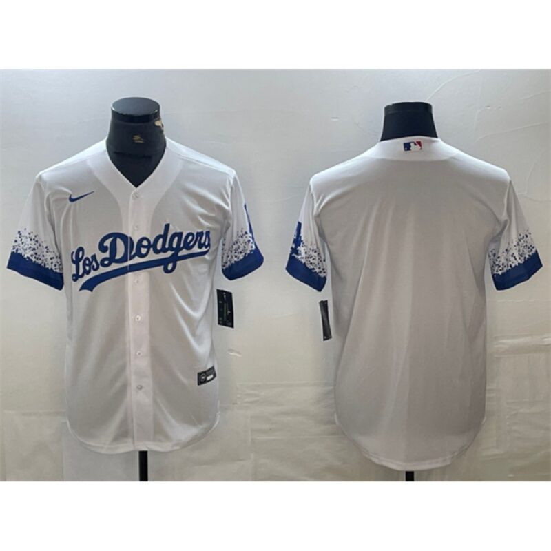 6863e67b2da4d_1 Men's Los Angeles Dodgers Blank White City Connect Cool Base Stitched Baseball Jersey