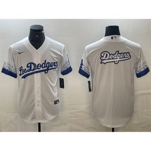 6863e6844babd_1 Men's Los Angeles Dodgers White Team Big Logo City Connect Cool Base Stitched Baseball Jersey