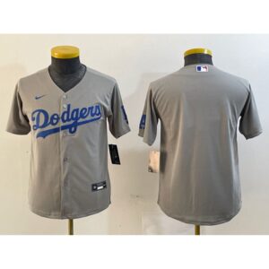 6863e69b841b9_1 Women's Los Angeles Dodgers Blank Grey Stitched Jersey(Run Small)