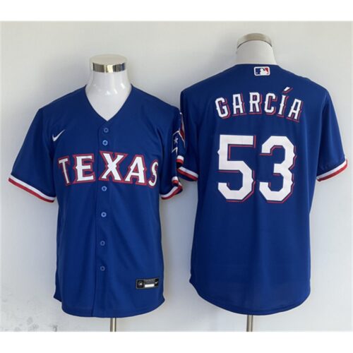 6863e6c14c08a_1 Men's Texas Rangers #53 Adolis Garcia Royal With Patch Cool Base Stitched MLB Jersey