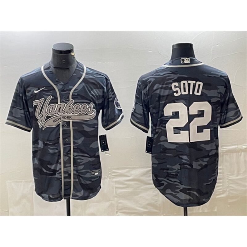 6863e6e9af92c_1 Men's New York Yankees #22 Juan Soto Gray Camo Cool Base Stitched Baseball Jersey