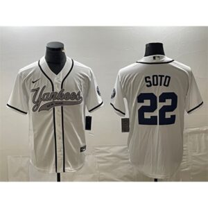6863e6f4e4335_1 Men's New York Yankees #22 Juan Soto White Cool Base Stitched Baseball Jersey