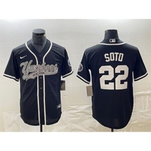 6863e6f8e3f27_1 Men's New York Yankees #22 Juan Soto Black Cool Base Stitched Baseball Jersey