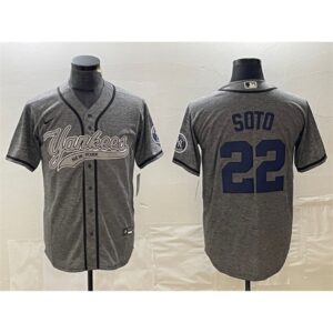 6863e7044d38b_1 Men's New York Yankees #22 Juan Soto Grey Cool Base Stitched Baseball Jersey
