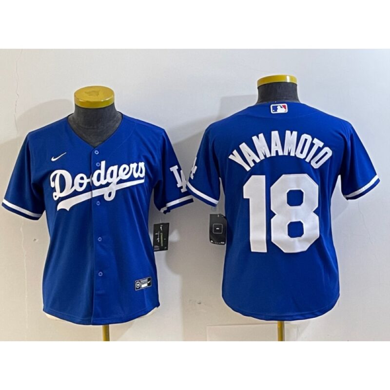 6863e7277f5f9_1 Women's Los Angeles Dodgers #18 Yoshinobu Yamamoto Blue Stitched Jersey(Run Small)