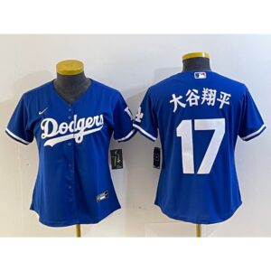 6863e73b2a8d8_1 Women's Los Angeles Dodgers #17 Shohei Ohtani Blue Stitched Jersey(Run Small)