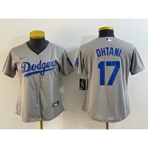 6863e74adfba6_1 Women's Los Angeles Dodgers #17 Shohei Ohtani Grey Stitched Jersey(Run Small)