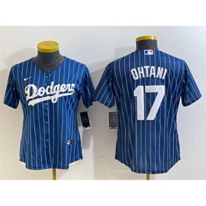 6863e74dedbf3_1 Women's Los Angeles Dodgers #17 Shohei Ohtani Navy Stitched Jersey(Run Small)